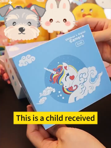 Childrens Camera 1080P Childrens Digital Camera Equipped with 32GB TF Card High Definition Video Function Unicorn Protective Case