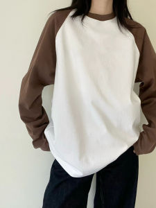 Black Grey Colorblock Heavy Cotton Spliced Raglan Sleeve T-Shirt