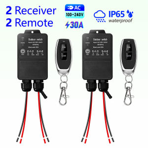 433Mhz AC 110V 220V 230V Wireless Remote Control Switch Waterproof 30A High Power Relay for Outdoor Light Control Water Pump Fan