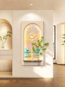 YUANLAISHIWOJIA | Creamy Style Sunrise Sea Landscape Wall Art for Entryway Decor