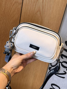 Casual Soft Leather Multilayer Small Square Bag Womens Crossbody Phone Bag Fashionable Korean Style New 2023 Handbag