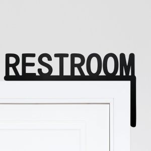 CIFbuy | 1pc Black Metal Restroom Door Topper Left Side Sign for Home Bathroom & Restroom