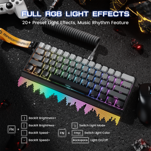 ATTACK SHARK | ATTACK SHARK X60 HE Rapid Trigger Magnetic Switch 60% RGB Wireless Mechanical Gaming keyboard8KHZ Polling Rate0.01mm Adjustable