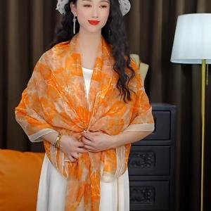 Khăn Choàng Lụa Mỏng Chống Nắng Đi Biển Mới Thời Trang Đa Năng Khăn Choàng Lụa Mềm Mại Khăn Choàng Lụa Dài Hình Chữ Nhật Mùa Hè