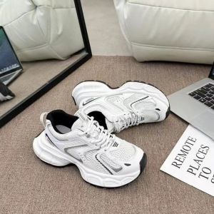 Dadong Defense Womens Casual Sneakers 2024 New Summer Web Red Lightweight Breathable Sports Shoes with Thick Bottom and Cross Strap