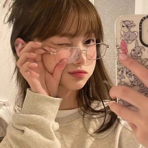 -6.0 to 0 New Fashion Myopia glasses for women Men Square Metal Computer Glasses Ultra Light Anti Blue Light Nearsighted Glasses Eye Frame Glasses