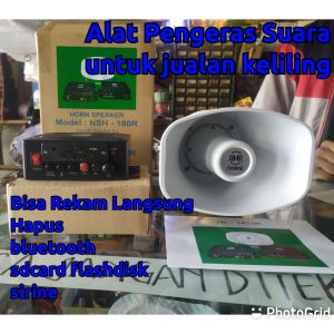promo Barang baru buatan pabrik Narae Alat jualan keliling 25 waat amplifier 1 paket corong 20 Watt bisa bluetooth sdcard flashdisk hapus rekam suara bersih dilengkapi sirine ambulance