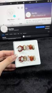 Nailbox thiết kế N20 – Kitty 3D nổi bật siêu dễ thương (Tặng hộp kính + keo + miếng dán + dũa)