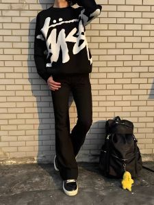 Quần Ống Đứng Cạp Cao Mùa Hè Phong Cách Mới Quần Dài Ống Rộng Thoải Mái Cho Nam Và Nữ