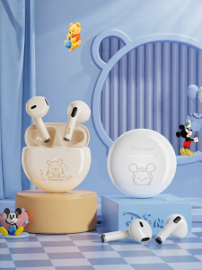 Disney | Wireless Bluetooth Earphones Half-In-Ear Sports High-Quality Sound for Women Noise Reduction 2024 New Model  Strawberry Bear