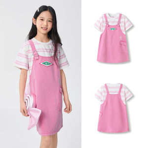 balabala Girls Denim Suspender Dress Two Piece Look Summer 2025