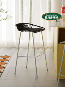 Nordic Style Bar Stool Modern Simplicity Iron Art High Table Chair Popular Minimalist Casual Counter Pub Bar Chair without Armrests
