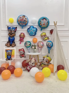 Balon Foil Karakter Paw Patrol Police Balon Bulat PawPatrol Untuk Perlengkapan Pesta Ulang Tahun