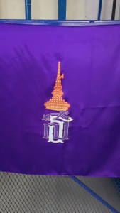 --ส่งไว--- ธง สธ. ธงม่วง ธงพระเทพ ขนาด 80*120 ซม. ผ้าร่มทนทาน ไม่ขาดง่าย ใช้สำหรับประดับหน้าบ้าน มีเชือกรัดเสาธง