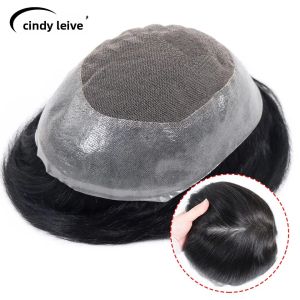 Mái Tóc Giả Nam Chất Liệu Ren Đế PU Kích Thước 7x9 Inch Xuất Xứ Úc # Mái Tóc Giả Tự Nhiên 1B Mật Độ 90% Hệ Thống Thay Thế Tóc Nam