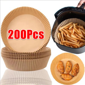 100/200/300pcs Disposable Air Fryer Paper Liners / Air Fryer Oil-proof Parchment Paper / Round Air Fryer Paper Liners / for Fryers Baking Pans Microwaves