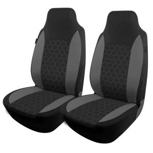 AUTOKING High Back 2 Front Seat Covers Hexagonal Universal Size Fit For Most Car Stitching Splicing Sports Style Car Seat Covers
