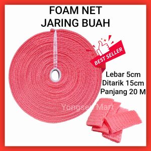 ( 1 roll ) Foam net buah MERAH  jaring buah busa foam buah 20 meter