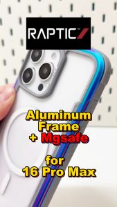 Raptic iPhone 16 Pro Max | 16 Pro Shield MgSafe Magnetic Compatible Tough Aluminum Frame Protection Case Casing