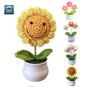 Sunflower Hand Woven Artificial Flower Simulation Floral Desktop Decoration Holiday Gifts