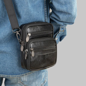 กระเป๋าใส่กระเป๋าเมจเซ็นเจอร์เล็กสะพายหนังหนังวัวแท้กระเป๋าสะพายข้างสำหรับผู้ชาย