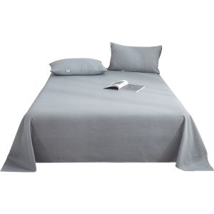 KAMONI | Thick Linen Bed Sheet Gray