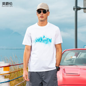 Áo Thun Cotton Lụa Bóng Tay Ngắn Mùa Hè Mới Thời Trang Enjeolon in Họa Tiết Phong Cách Thành Phố Thoáng Khí Thoải Mái