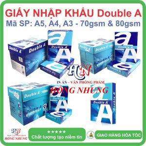 [SALE] Giấy in A4 Double A - Định lượng 70gsm/80gsm Số lượng 500 Tờ Giấy Thùng trắng mịn