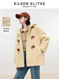 Pure Wool Particle Womens Coat Jacket Winter New Style Fake Fur Coat Long Sleeve Hooded Regular Length Fashion Ladies Outerwear