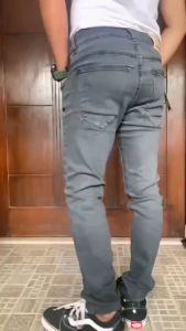 Celana Jeans Panjang Distro Bandung Pria Lelaki Laki Dewasa Pensil Slimfit Slimpit Slim Fit Skinny Stretch Street Strit Karet Model Terbaru 2023 / Cowo / Jins Melar Cowok / Murah / Gaul Keren / Warna Abu Grey Biru Navy Muda Terang Telor Asin