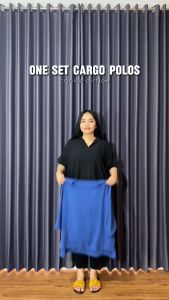 Setelan Celana Cargo Wanita Set Polos