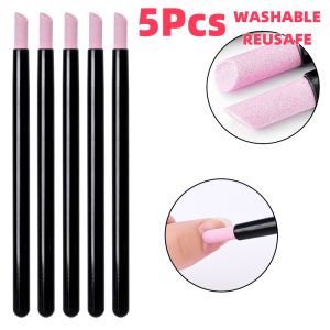 5Pcs Quartz Nail Art Pen Cuticle Care Dead Skin Remover Beveled Design Pusher For UV Gel Polish/Carve Manicure File Accessories