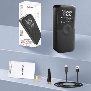 Máy bơm hơi lốp ô tô xe máy xe đạp KHÔNG DÂY cầm tay đồng hồ điện tự thông minh hiển thị áp suất lốp Carsun C3106