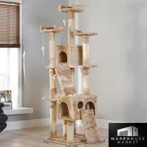 170CM Cat Tree | Multi-Level Cat Scratching Post & Cat Condo | Cat Tower with Hammock Cave & Perches | Indoor Cat Furniture | Ready Stock Singapore