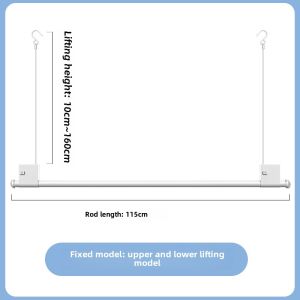 Quilt Fantastic Punch-Free Clothing Rod Balcony Adjustable Retractable Indoor Simple Storage For Home Single Rod Anti-Dirty Hanging