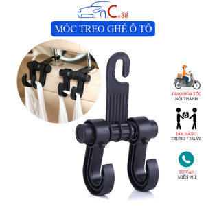 (20) Móc Treo Đồ Sau Ghế Ô Tô 2 Móc Xoay 360 Độ Tiện Dụng