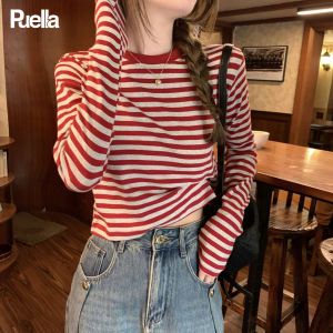 puella | Stylish Color Block Striped Matching Underwear Long Sleeve T-Shirt