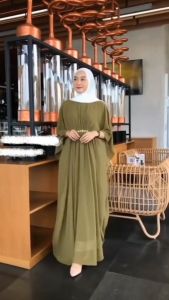 Syakila Kaftan Ceruty Babydoll GGamis Wanita Terbaru 2024 Dewasa Kekinian Dress Kondangan Elegan