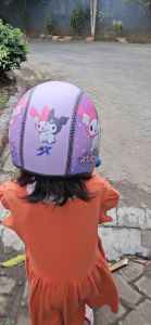 Helm Anak Bogo LUCU Motif Usia 2-7 Tahun Lapis Kulit Sintesis - All Size dengan Kaca Model Bogo dan Sabuk Pengaman Kepala - Nyaman dan Aman untuk Safety Riding Anak