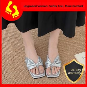 French Fairy Style Womens Sandals Summer 2025 Casual Fashion Large Size Slip-On Slippers Waterproof Platform PU Lined