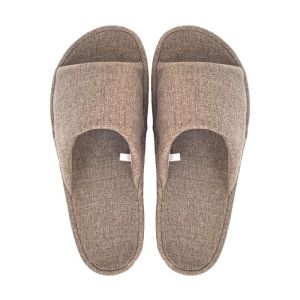 Japanese Style Cotton Linen Home Silent Slippers Mens Anti-Slip Warmth Indoor Floor Wood Protect Slippers Autumn Winter Home