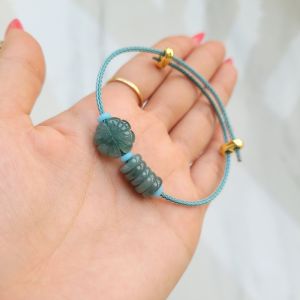 Vòng Cáp Ngũ Điếu Cỏ 4 Lá Lam Ngọkc  - Phong Thủy TUDO