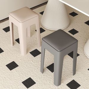 Thickened Soft Padded Plastic Stool Foldable Extra Seat Adult Solid Square Stool Home Use Cross-Border Trade Fair Sample