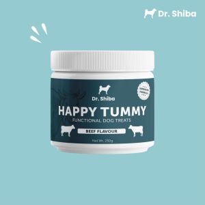 Dr Shiba Happy Tummy Healthy Dog Treat Snacks: Delicious Pet Treats with Dog probiotics Dog Multivitamins Dog Supplements Appetite Booster for Dogs - Puppy Food/ Adult Dog Food and more: Digestive Health Care and Wellness