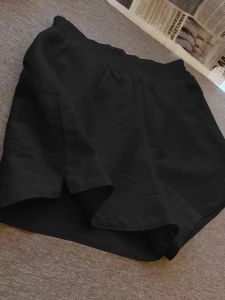 Cotton and Linen Casual Shorts Womens Summer Outwear 2024 New Arrival Thin High Waist A- line Slimming Loose Wide Leg Track Pants