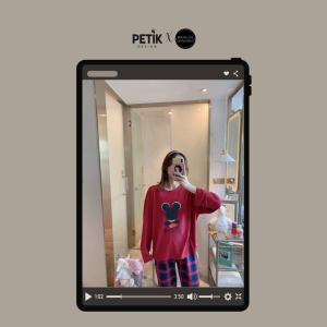 Setelan Piyama Wanita Import Bahan Spandeks Korea Adem Karakter Kartun Gemas