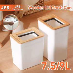 JFS 9L Trash Can with Wooden Lid: A Stylish & Durable Garbage Container