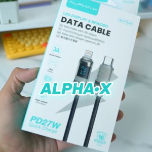 สายชาร์จ 3A  ALPHA-X ALU-CL10 PD 27W ชาร์จเร็ว Type C To Lightning จอแสดงผลLED รับประกันสินค้า 16 เดือน