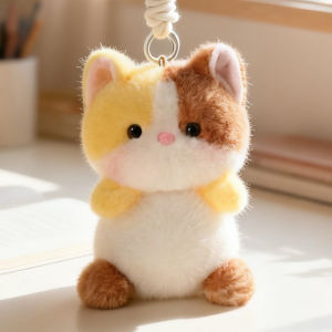 15cm Soft Plush Cat Keychain Kawaii Bean Bag Pendant Cute Kitten Charm with 4 Color Designs for Bag Backpack Car Desk Decor Gift