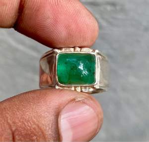 Cincin Batu Jamrud Natural Emerald Beryl Zamrud Asli Batu Zamrud Dim 11x9x7 CT 5
